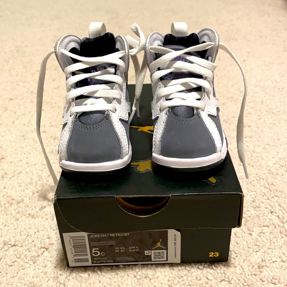 Jordan 7 Retro White/Varsity Purple - Picture 5 of 5